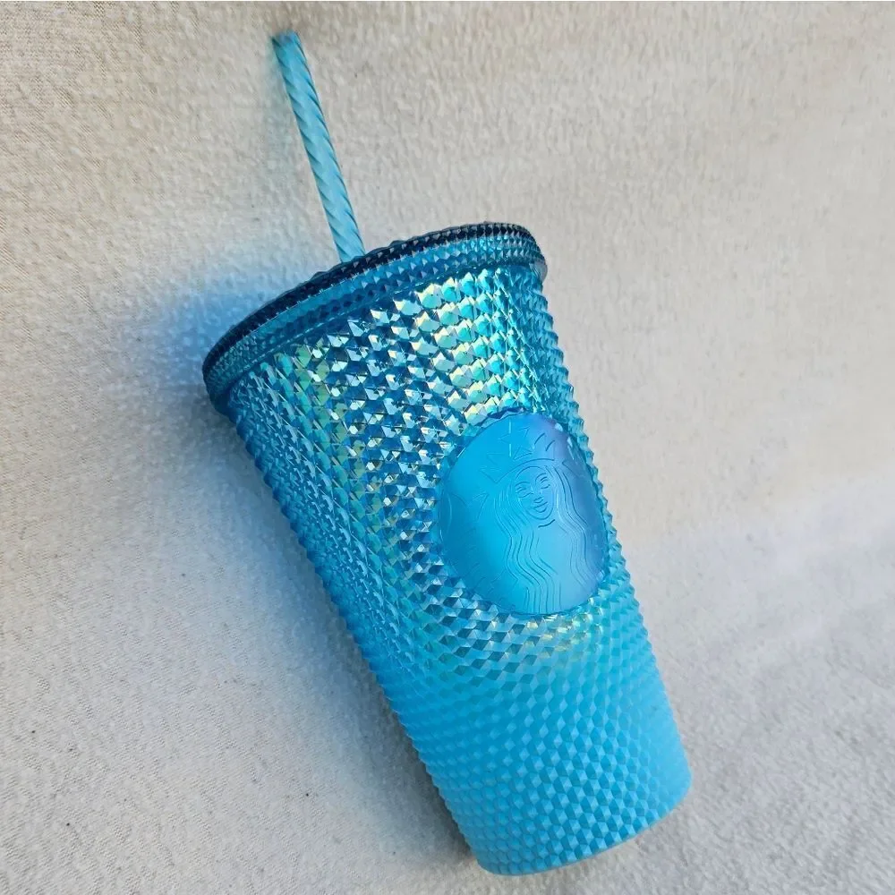 Starbucks Glacier Blue Ombre Gradient Studded Tumbler 16oz